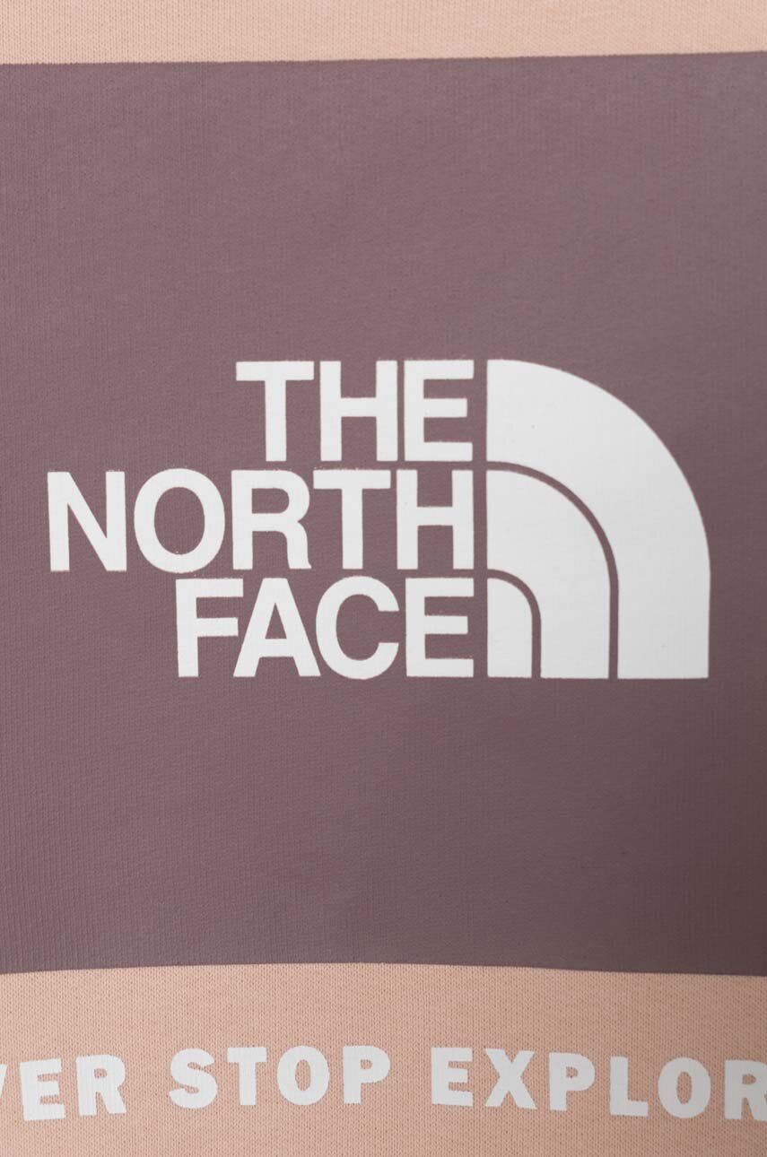 Dječja Pamučna Dukserica The North Face REDBOX CREW Boja: Ružičasta, S Tiskom