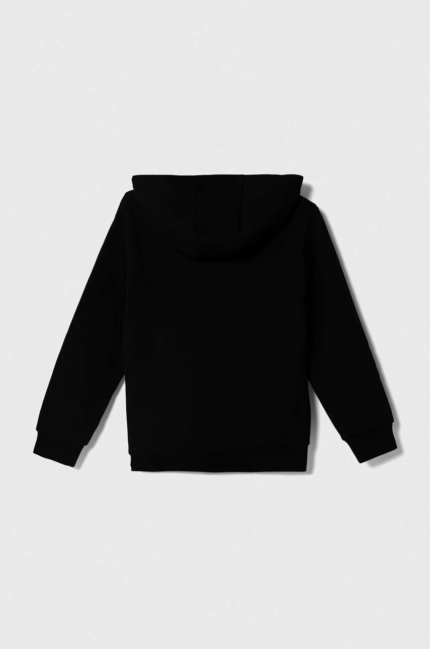 Детская кофта EA7 Emporio Armani цвет чёрный с капюшоном однотонная