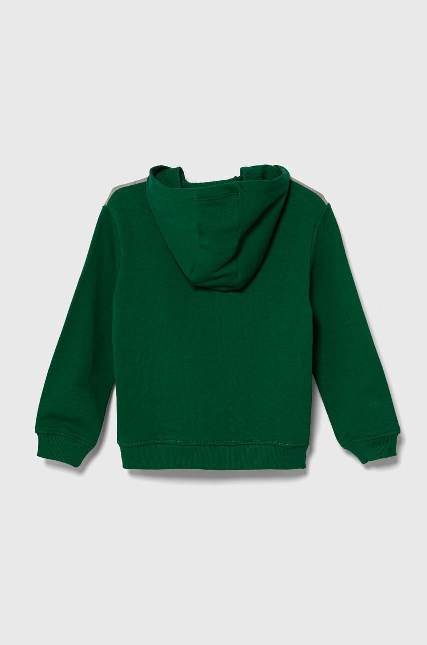 Детская хлопковая кофта United Colors of Benetton цвет серый с капюшоном узор Детская хлопковая кофта United Colors of Benetton цвет серый с капюшоном узор