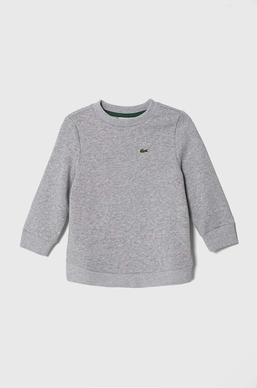 Lacoste bluza copii culoarea gri, melanj