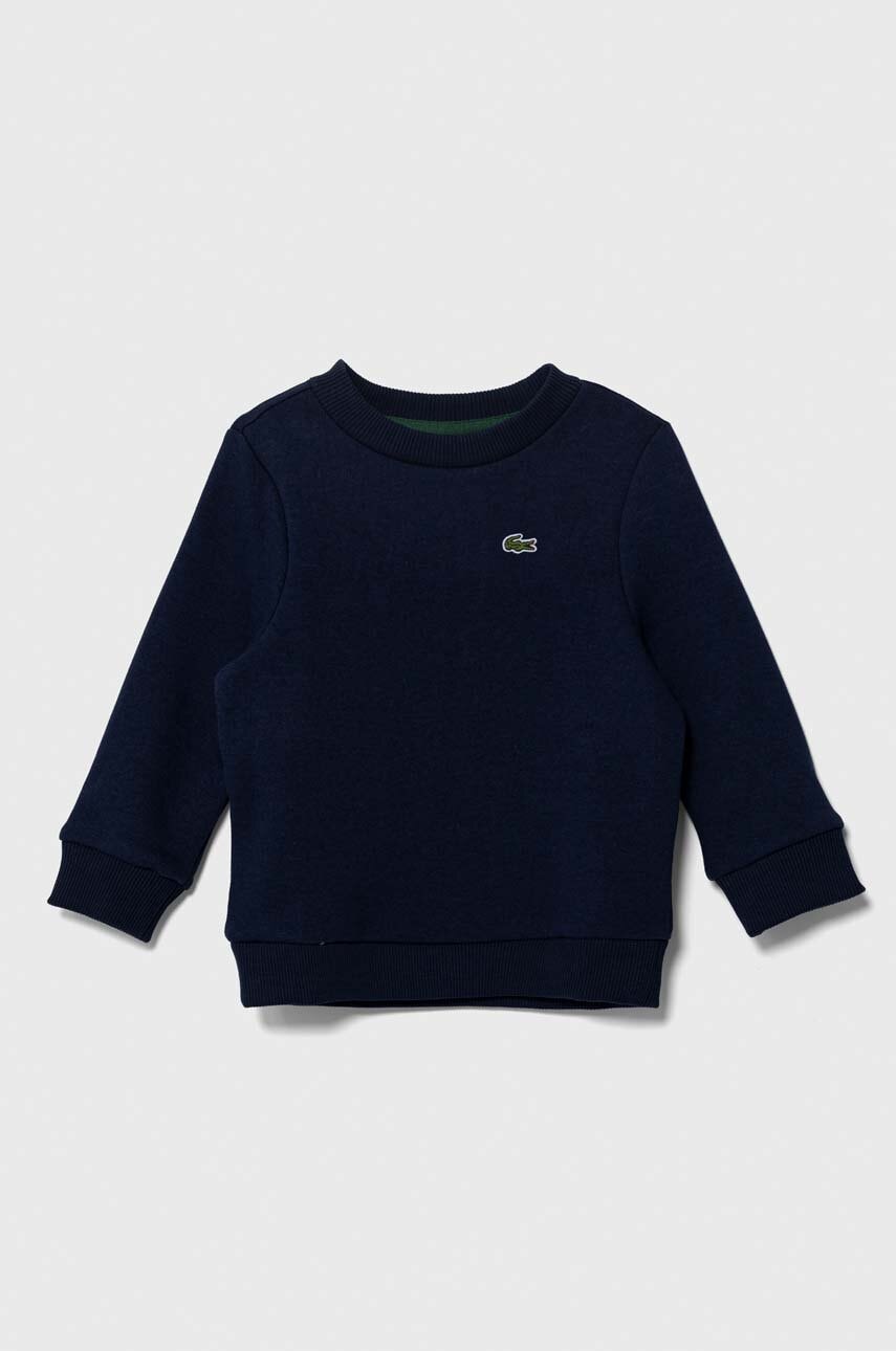 Lacoste bluza copii culoarea albastru marin, melanj