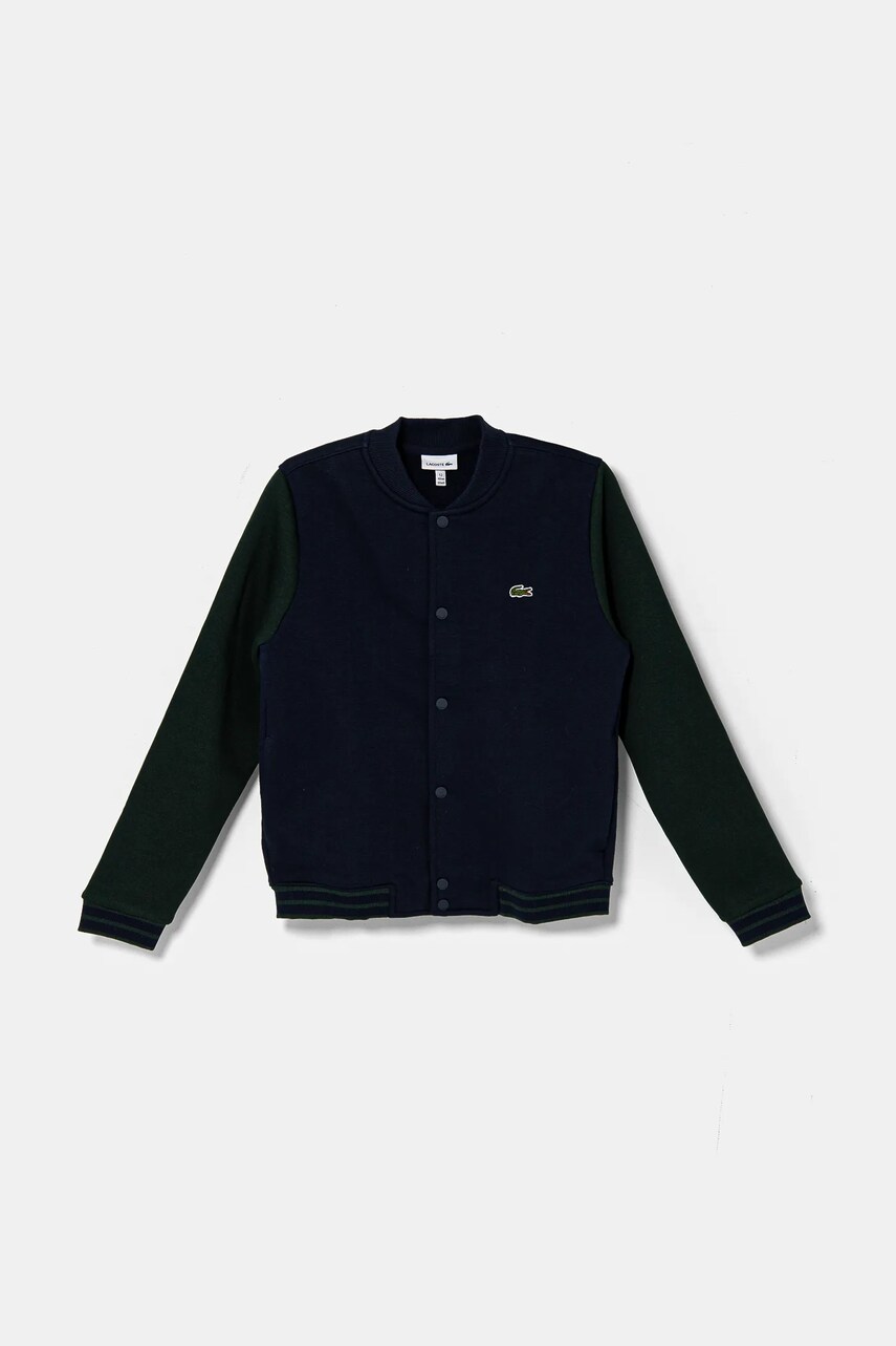 Lacoste bluza copii culoarea albastru marin, modelator