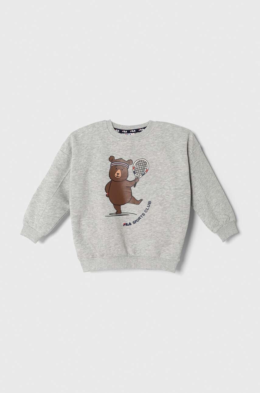 

Кофта Fila TETTAU crew neck колір сірий з принтом