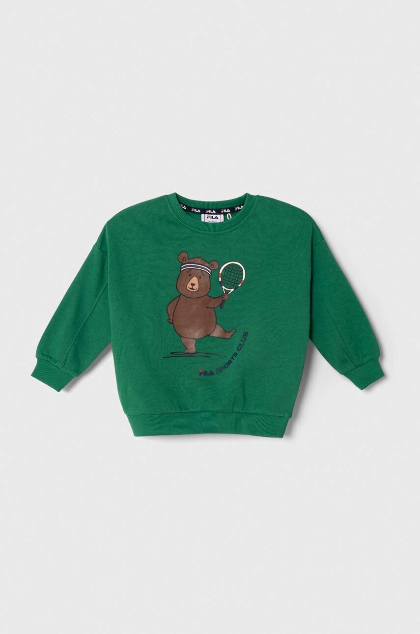

Кофта Fila TETTAU crew neck колір зелений з принтом