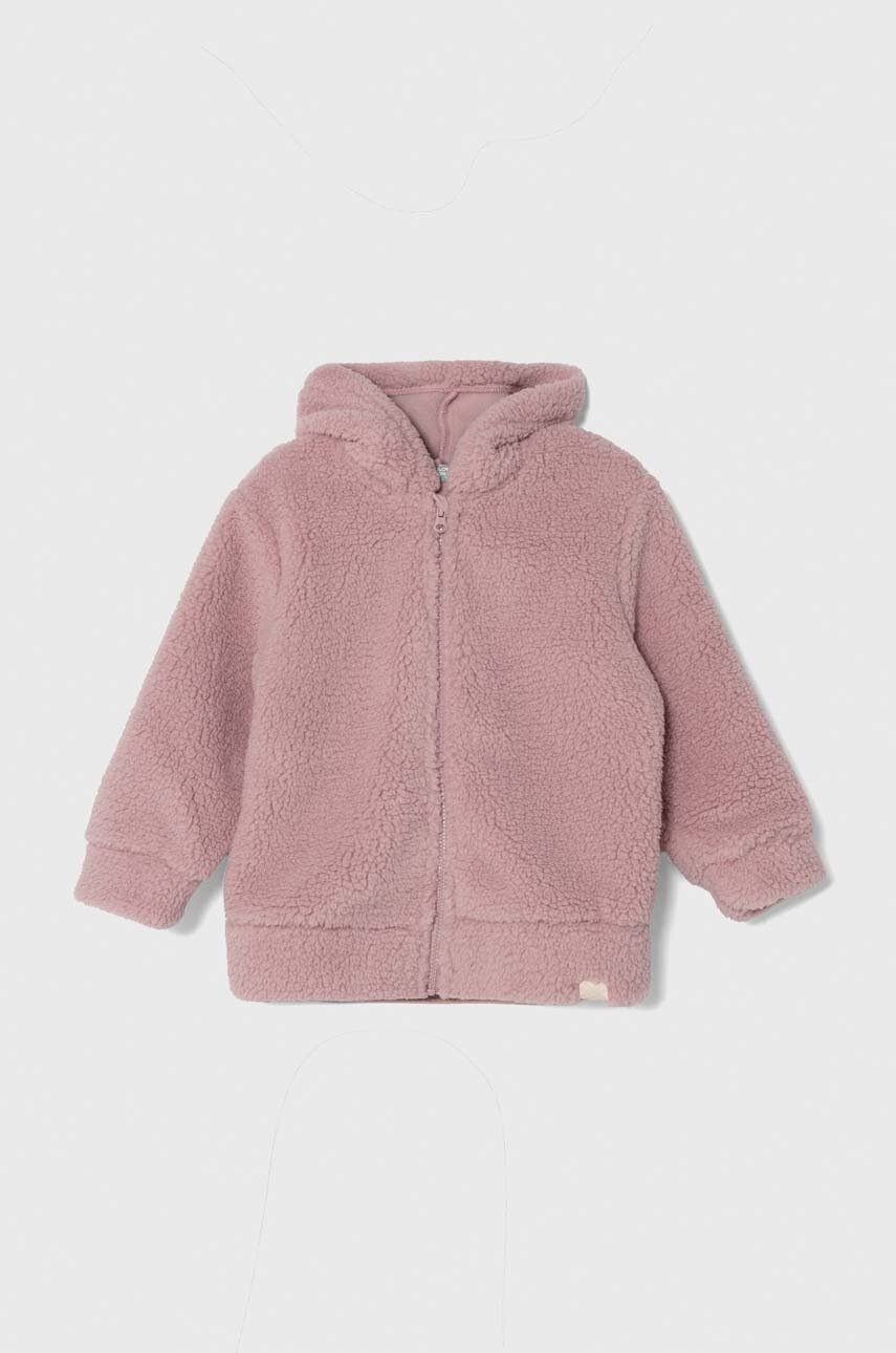 

Детская кофта United Colors of Benetton цвет фиолетовый с капюшоном однотонная