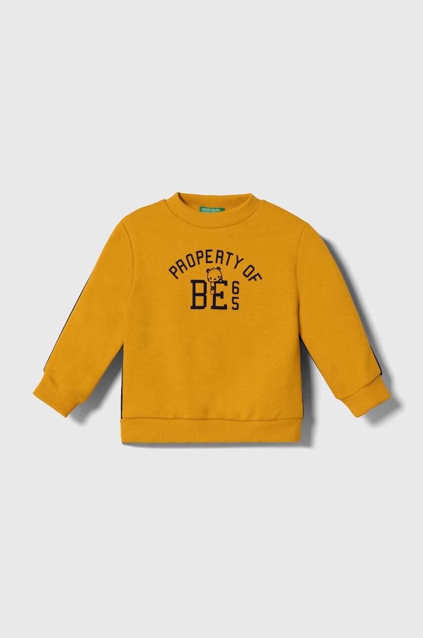 

Детская кофта United Colors of Benetton цвет жёлтый с принтом