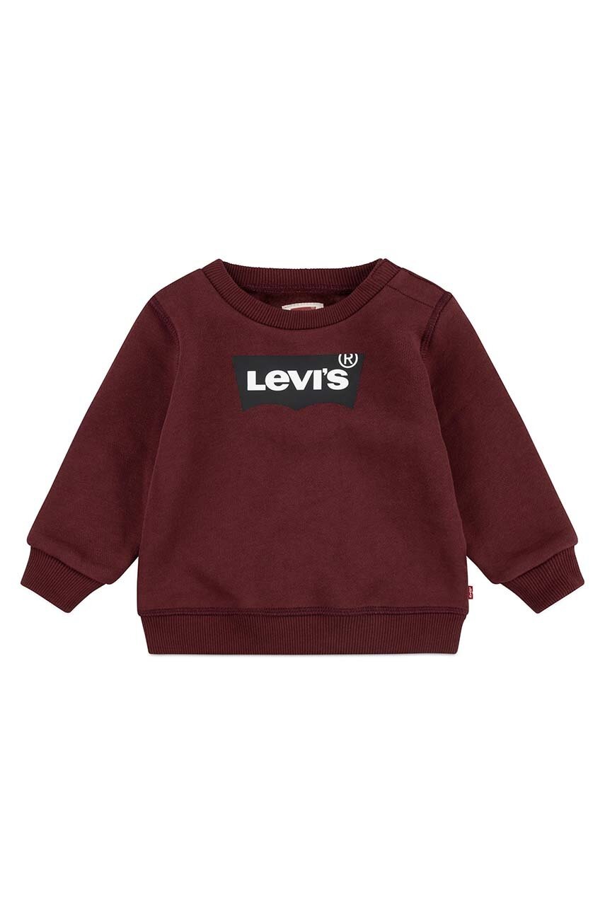

Бебешки суичър Levi's в кафяво с принт, Кафяв