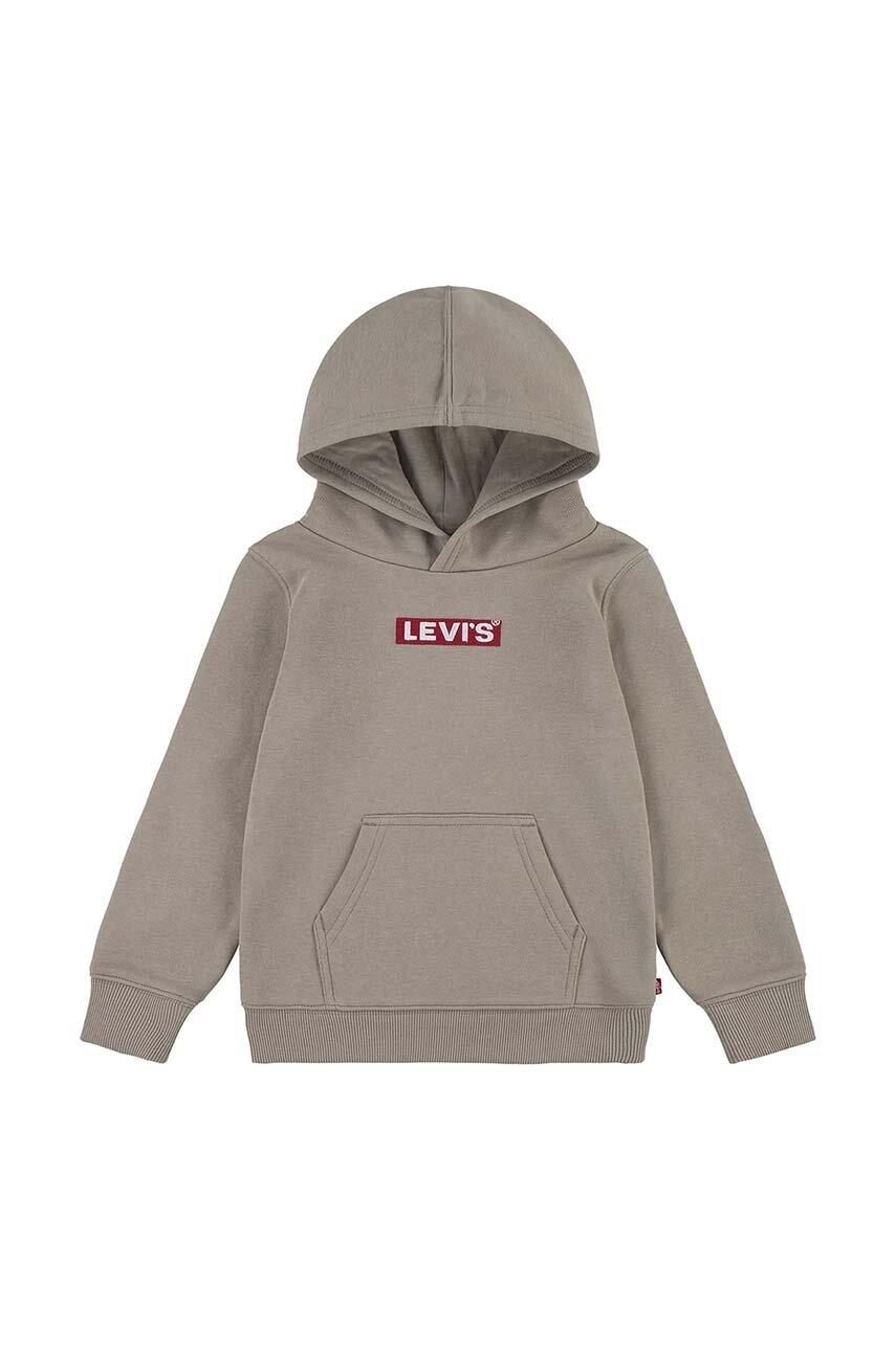 

Детски суичър Levi's в бежово с качулка с принт, Бежов