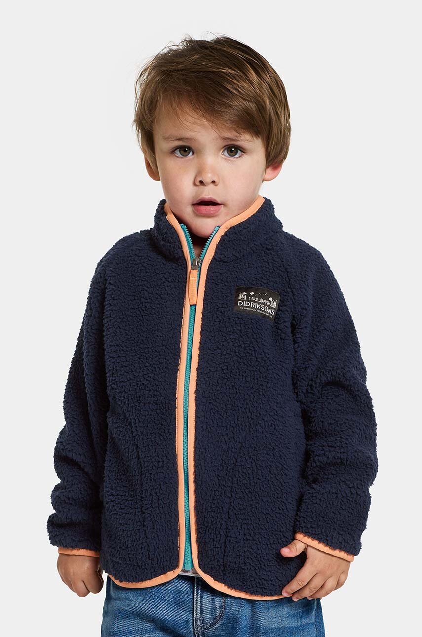 Levně Dětská mikina Didriksons GIBBS KIDS FULLZIP tmavomodrá barva, hladká