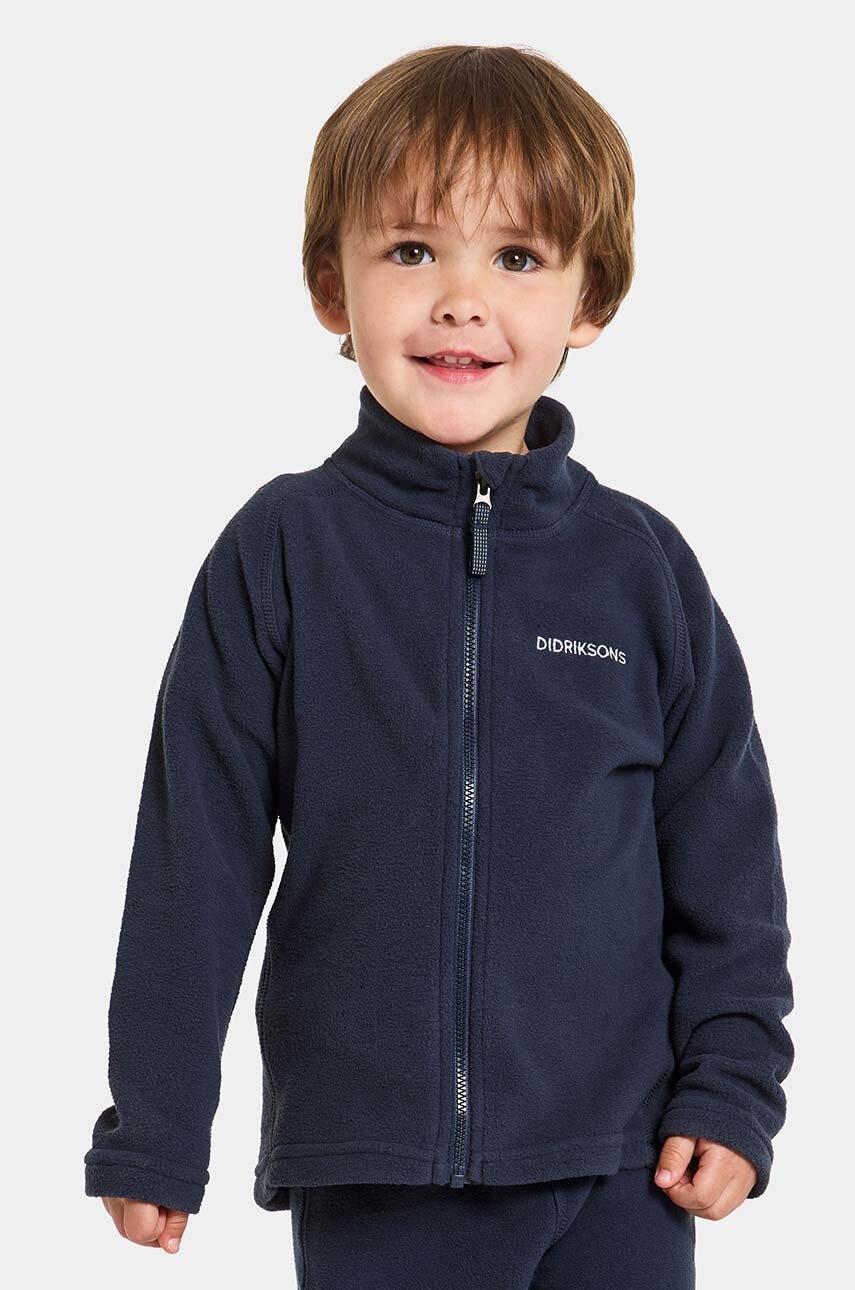 Детская кофта Didriksons MONTE KIDS FULLZIP C цвет синий однотонная Детская кофта Didriksons MONTE KIDS FULLZIP C цвет синий однотонная