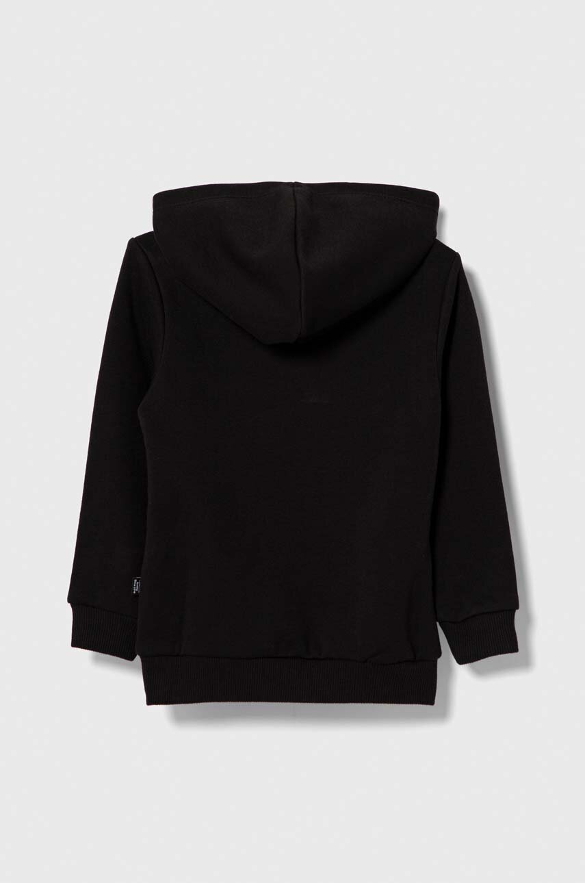 Детская кофта Puma ESS Logo Hoodie FL G цвет чёрный с капюшоном с принтом