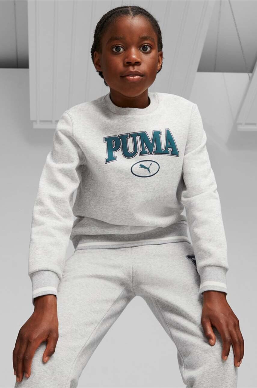 

Детски суичър Puma SQUAD Crew FL B в сиво с принт, Сив