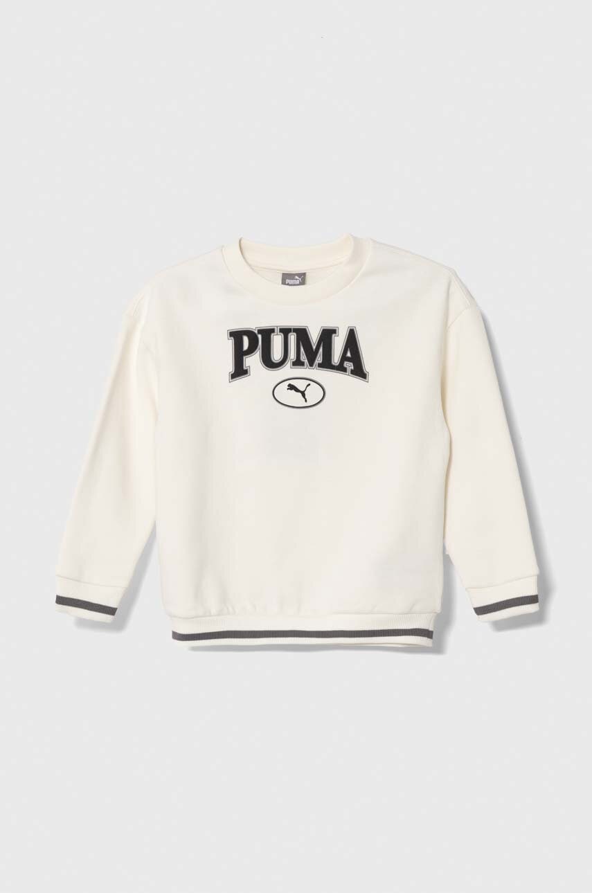 Детская кофта Puma SQUAD Crew G цвет белый с принтом Детская кофта Puma SQUAD Crew G цвет белый с принтом