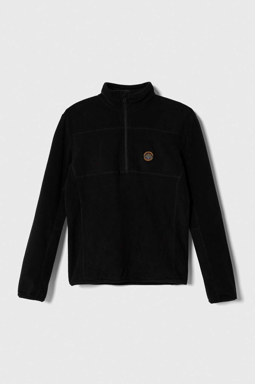 

Дитяча кофта Quiksilver AKER HZ YTH OTLR колір чорний однотонна