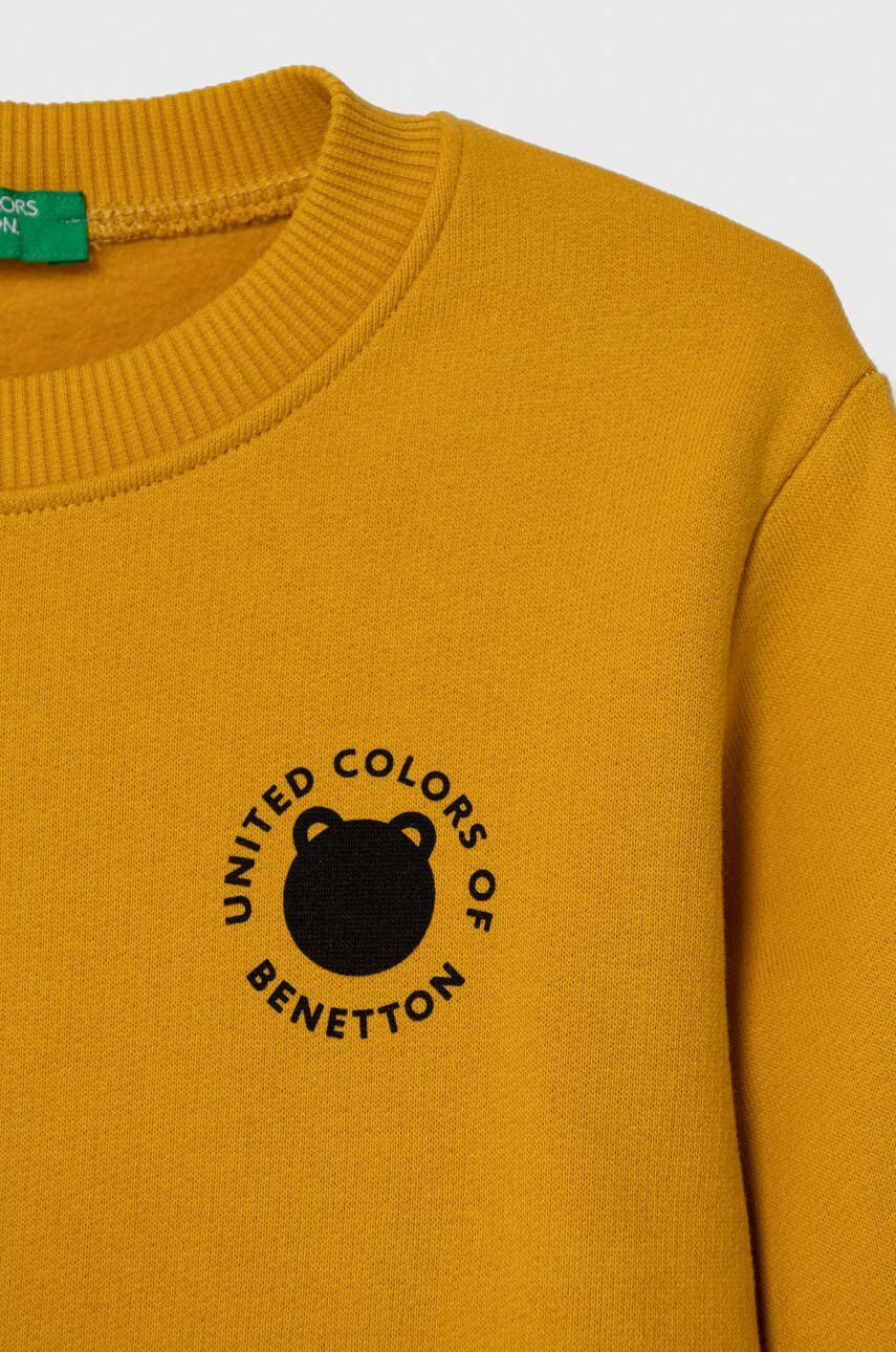 United Colors Of Benetton Bluza Copii Culoarea Galben, Cu Imprimeu