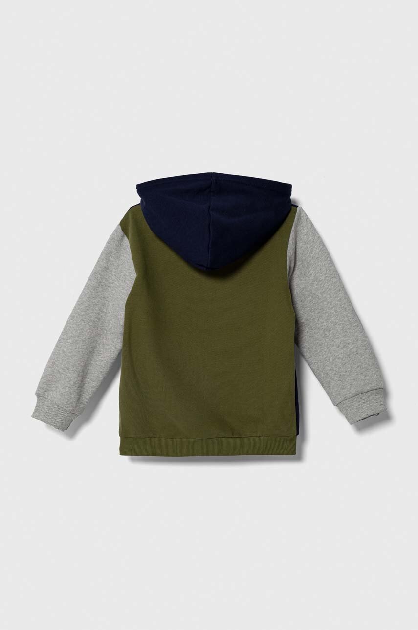 Детская кофта United Colors of Benetton цвет синий с капюшоном узор