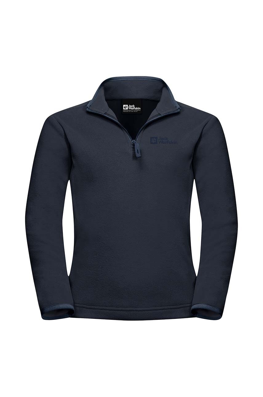 Jack Wolfskin bluza copii TAUNUS HALFZIP culoarea albastru marin, neted