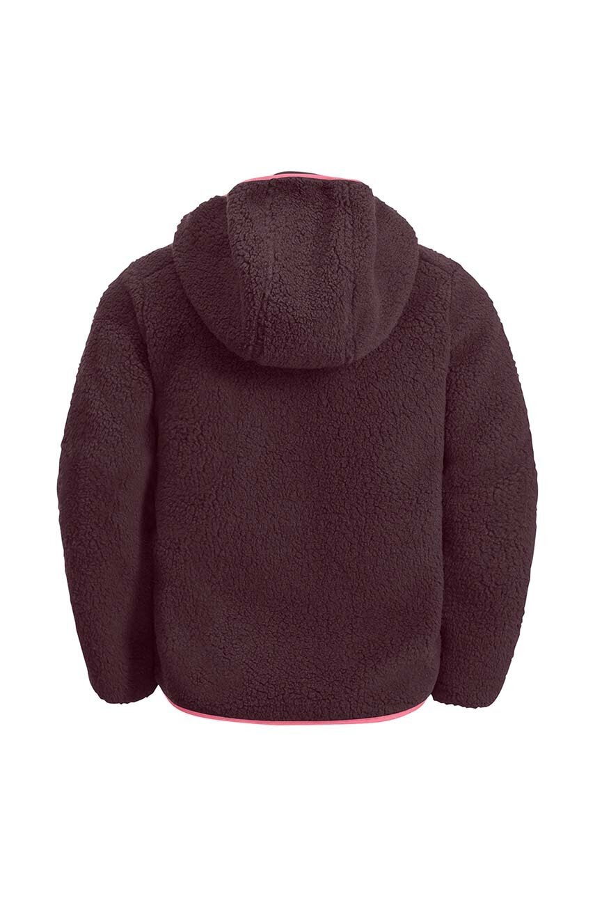 Детская кофта Jack Wolfskin ICE CURL HOOD цвет чёрный с капюшоном однотонная
