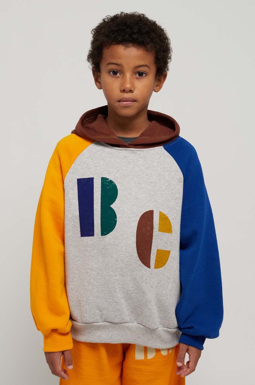 Dětská bavlněná mikina Bobo Choses s kapucí, s potiskem - vícebarevná - 66 % Bavlna