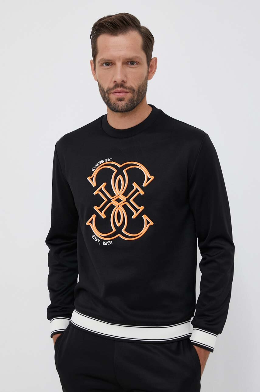 

Кофта Guess мужская цвет чёрный с аппликацией
