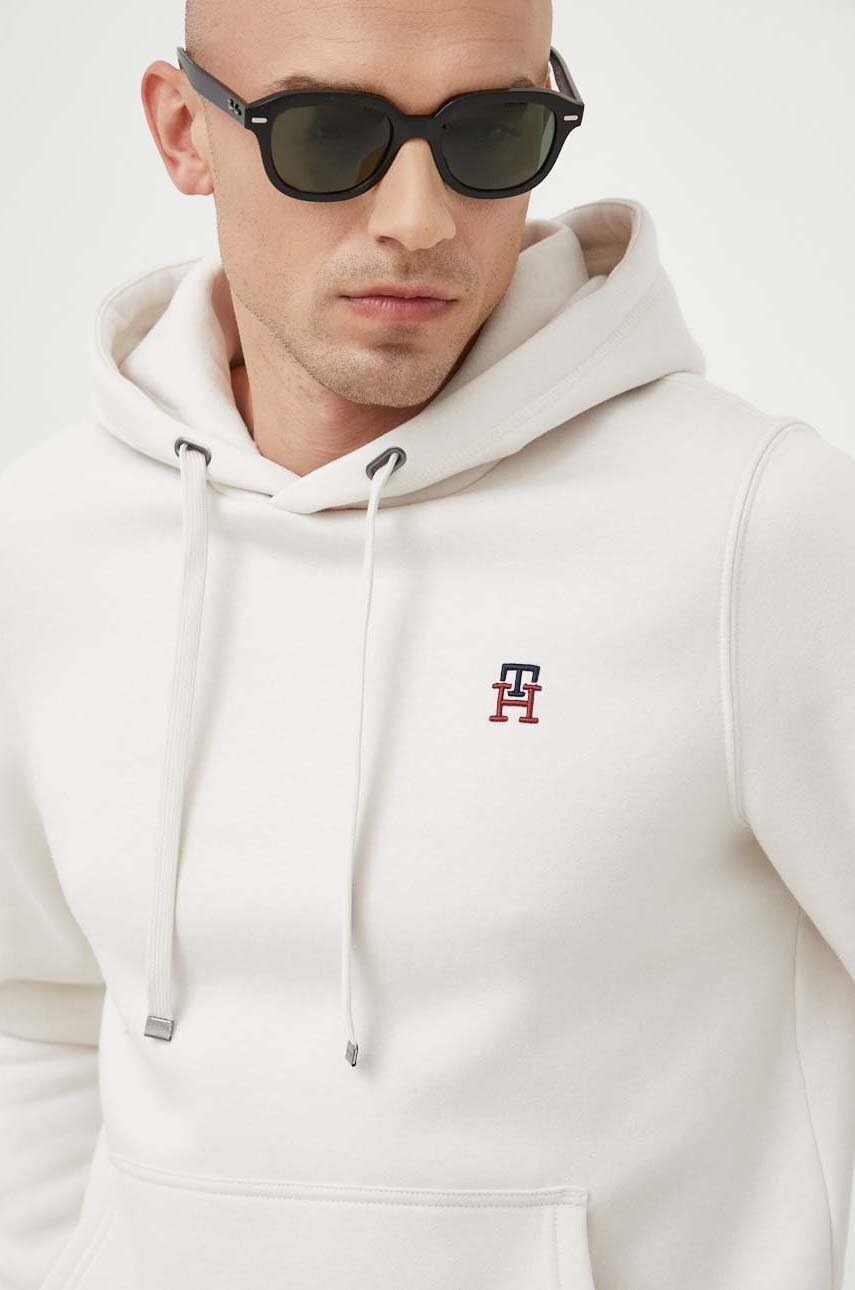 

Кофта Tommy Hilfiger чоловіча колір бежевий з капюшоном з аплікацією