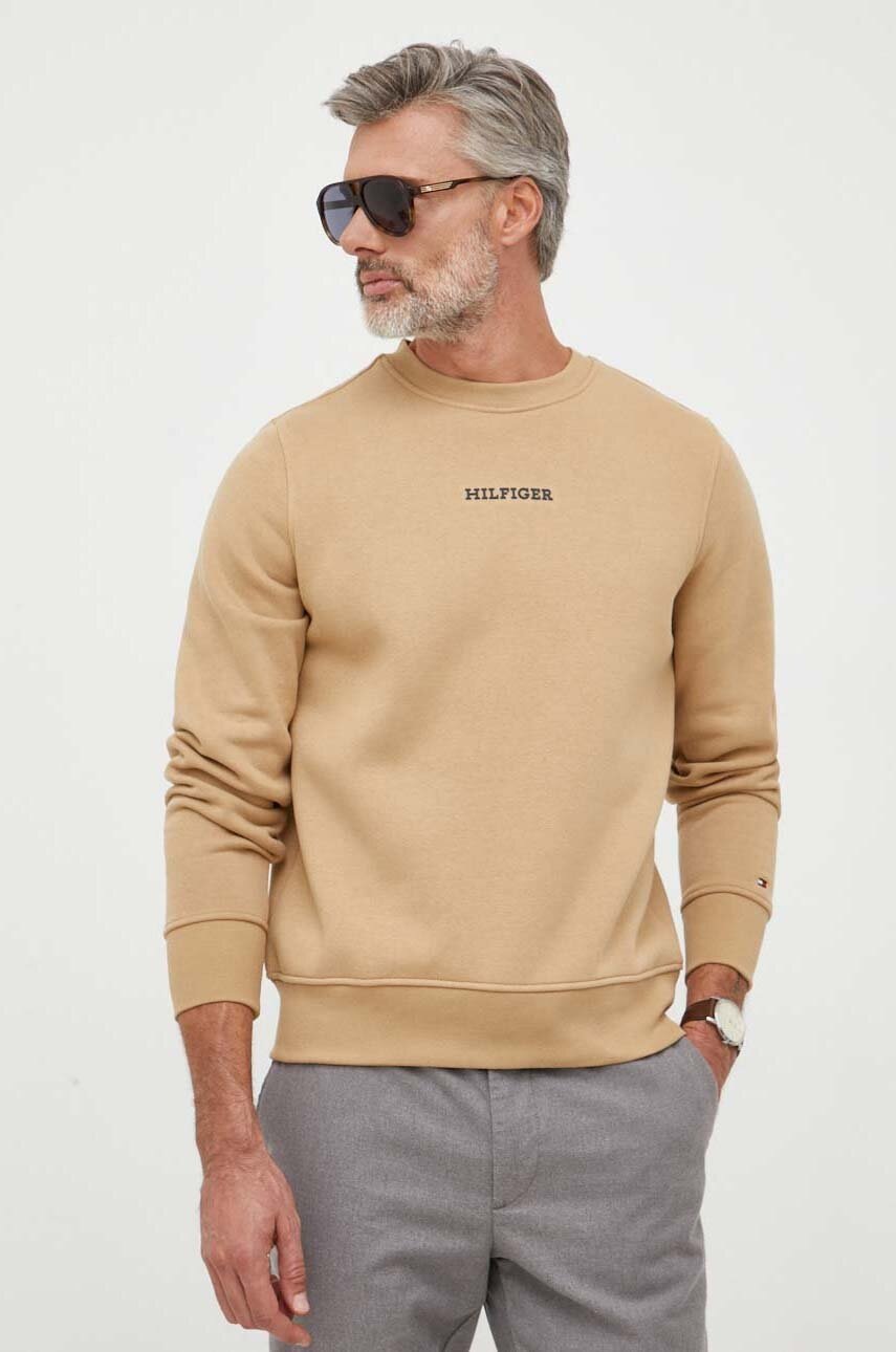 

Кофта Tommy Hilfiger мужская цвет бежевый с аппликацией
