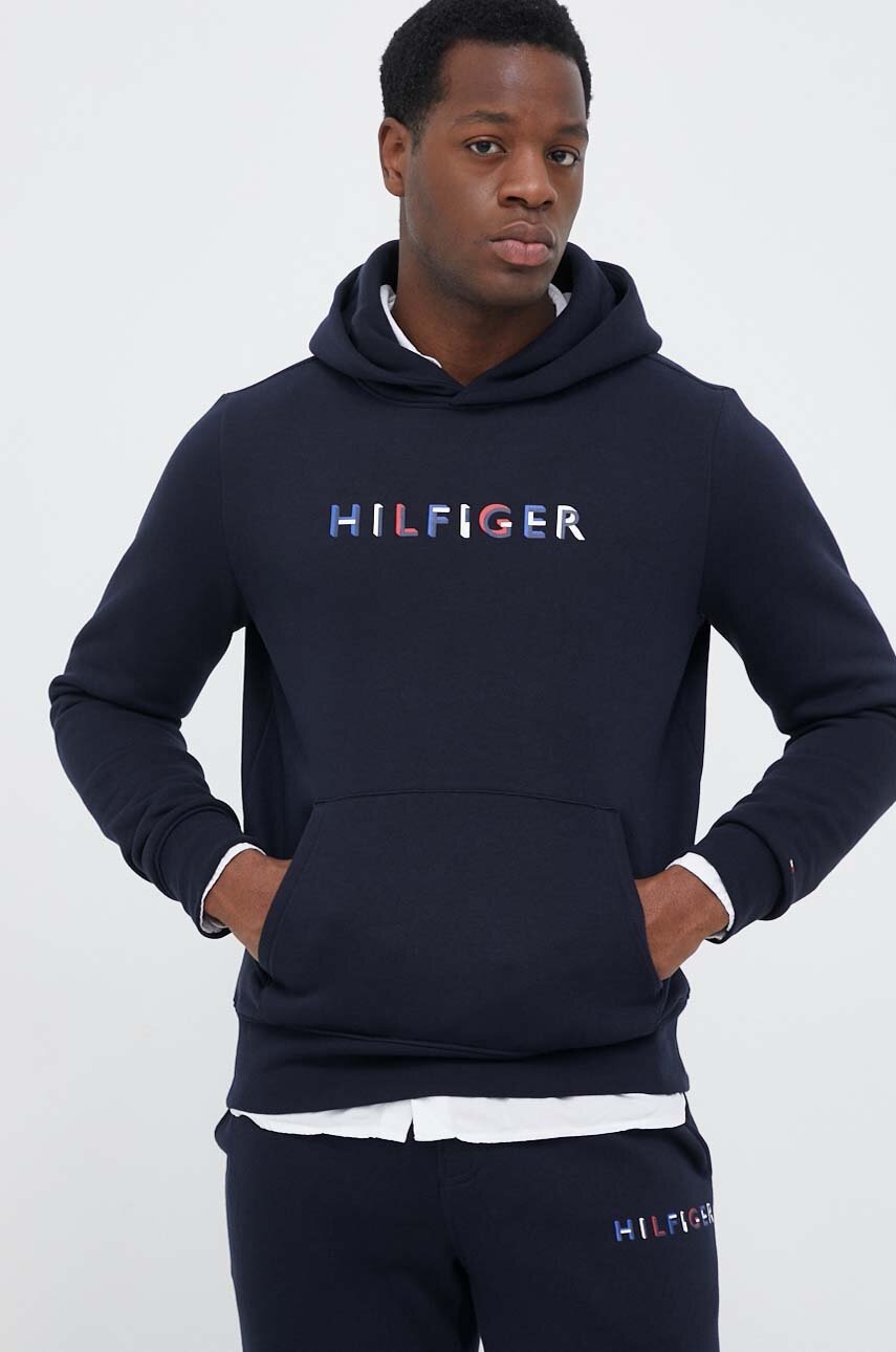 

Кофта Tommy Hilfiger мужская цвет синий с капюшоном узор