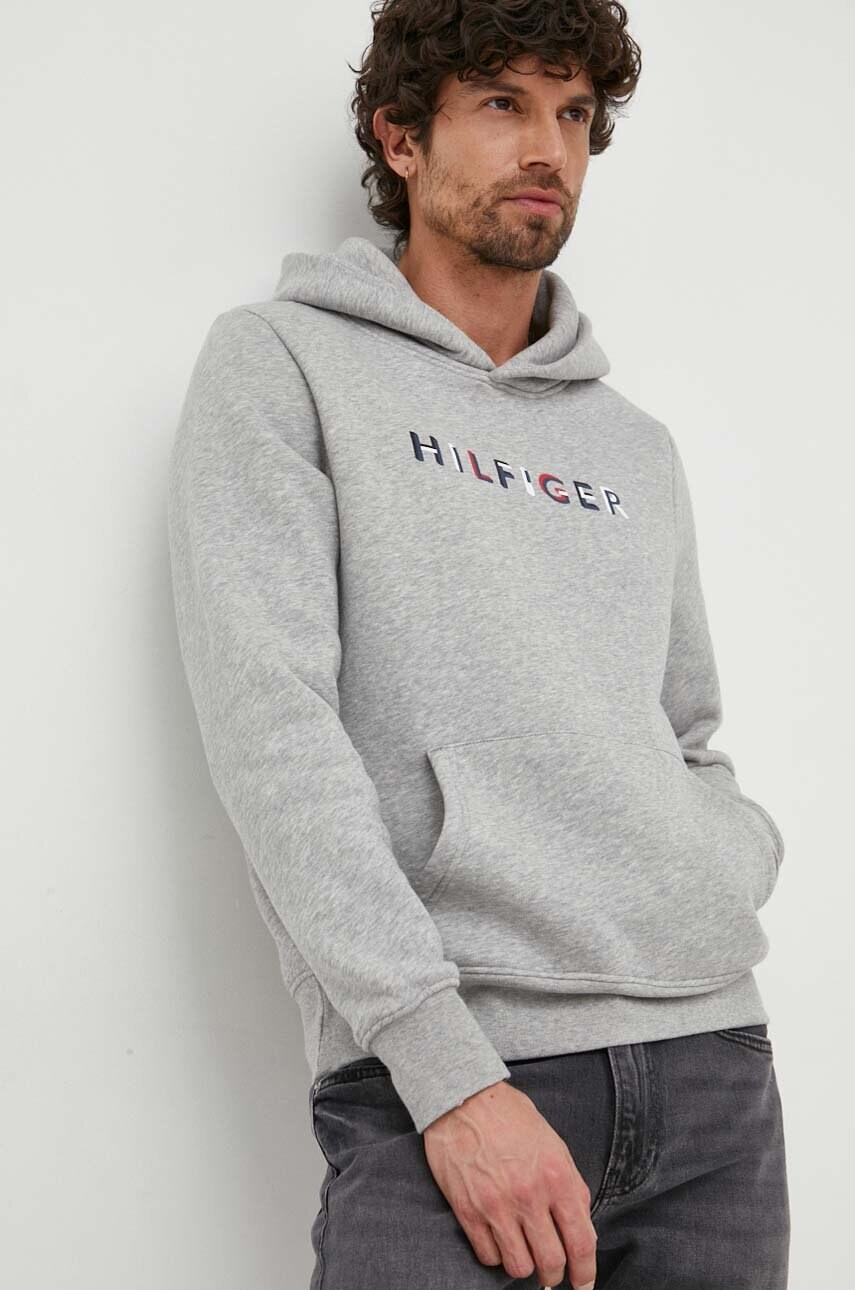 

Кофта Tommy Hilfiger мужская цвет серый с капюшоном узор