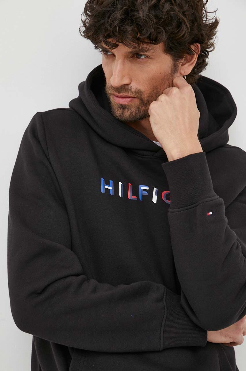 

Кофта Tommy Hilfiger чоловіча колір чорний з капюшоном візерунок