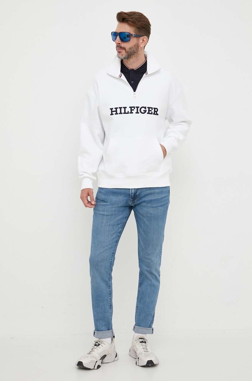 

Кофта Tommy Hilfiger чоловіча колір білий з аплікацією