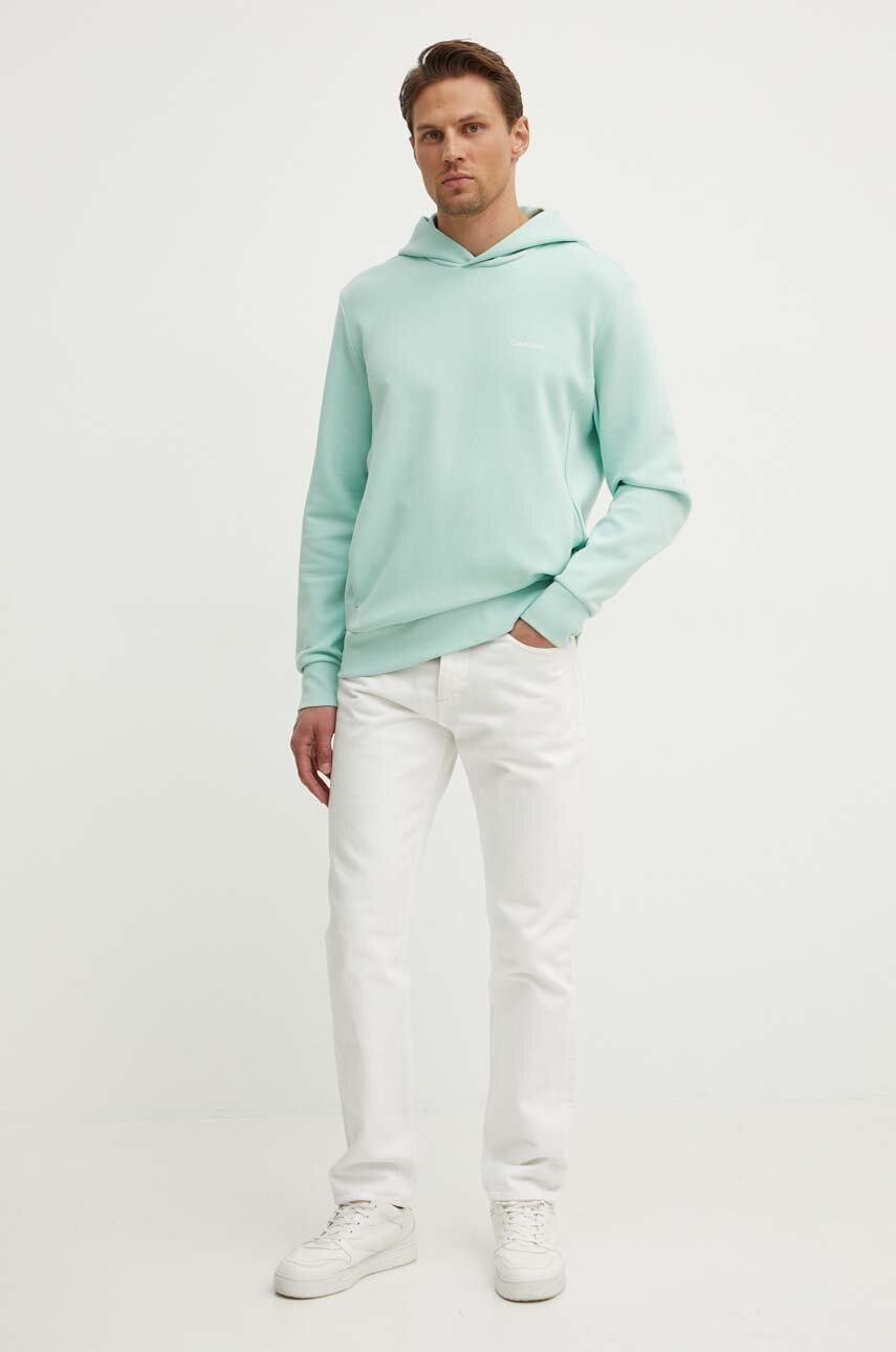 Μπλούζα Calvin Klein χρώμα: πορτοκαλί, με κουκούλα, K10K109927 φωτογραφία