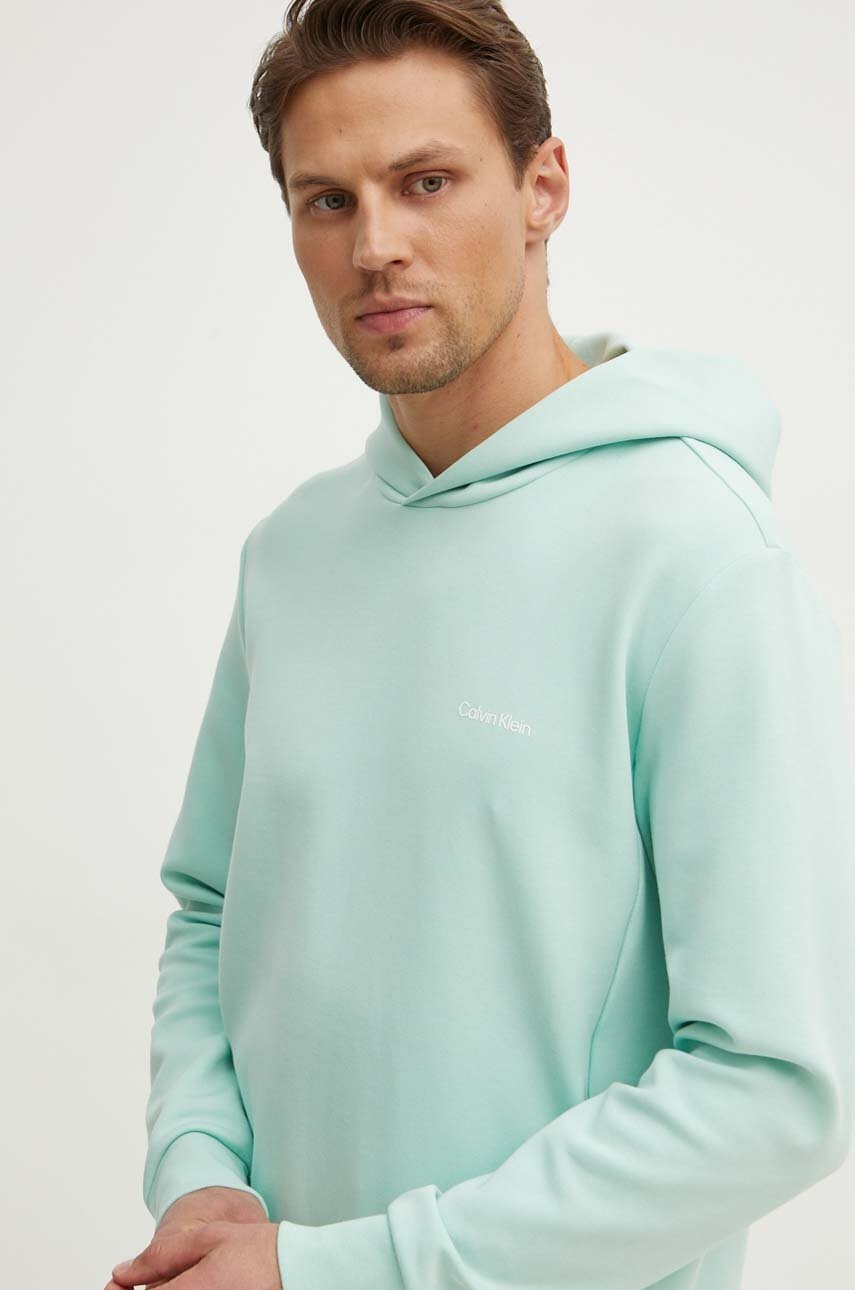 Μπλούζα Calvin Klein χρώμα: πορτοκαλί, με κουκούλα, K10K109927 φωτογραφία