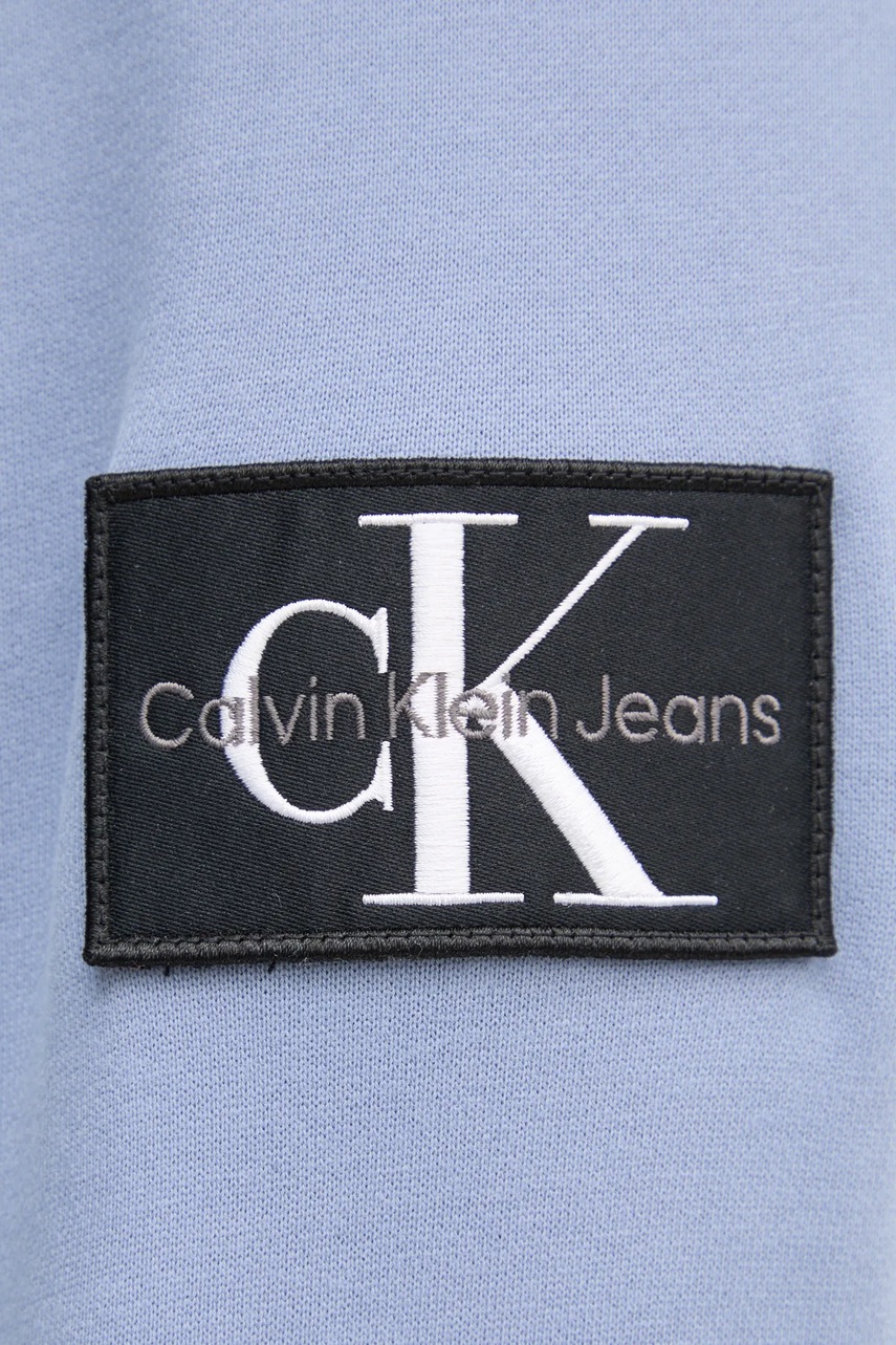 Бавовняна кофта Calvin Klein Jeans чоловіча з капюшоном з аплікацією J30J323430 
