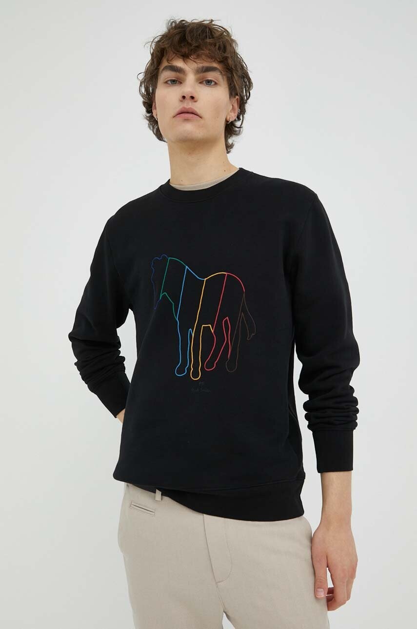

Хлопковая кофта PS Paul Smith мужская цвет чёрный с аппликацией