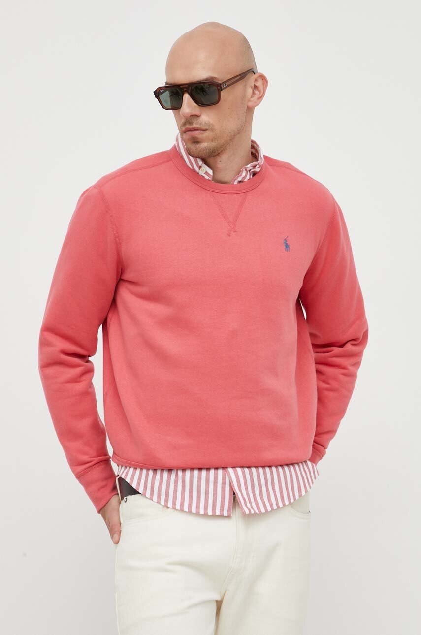 

Кофта Polo Ralph Lauren мужская цвет розовый однотонная