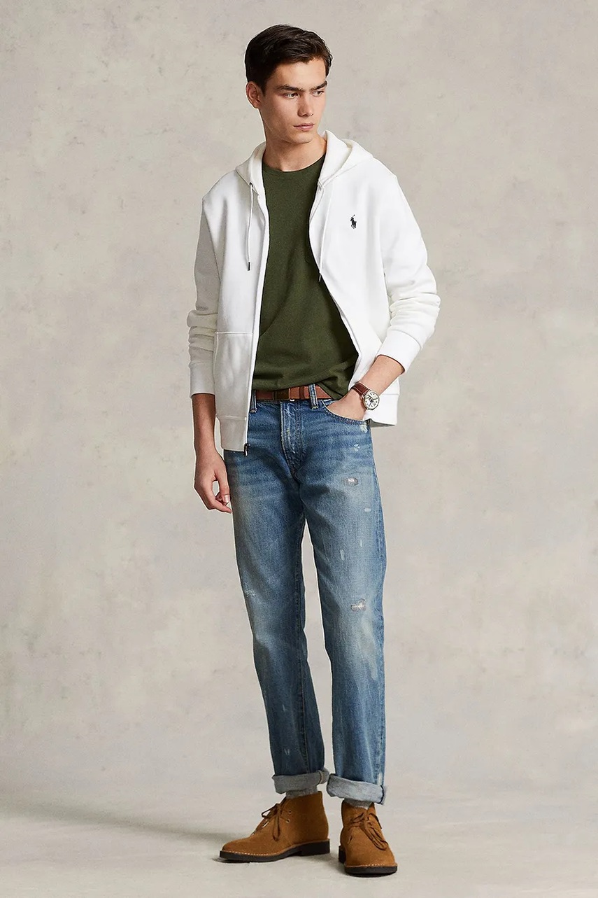 Кофта Polo Ralph Lauren цвет зелёный с капюшоном однотонная 710881517