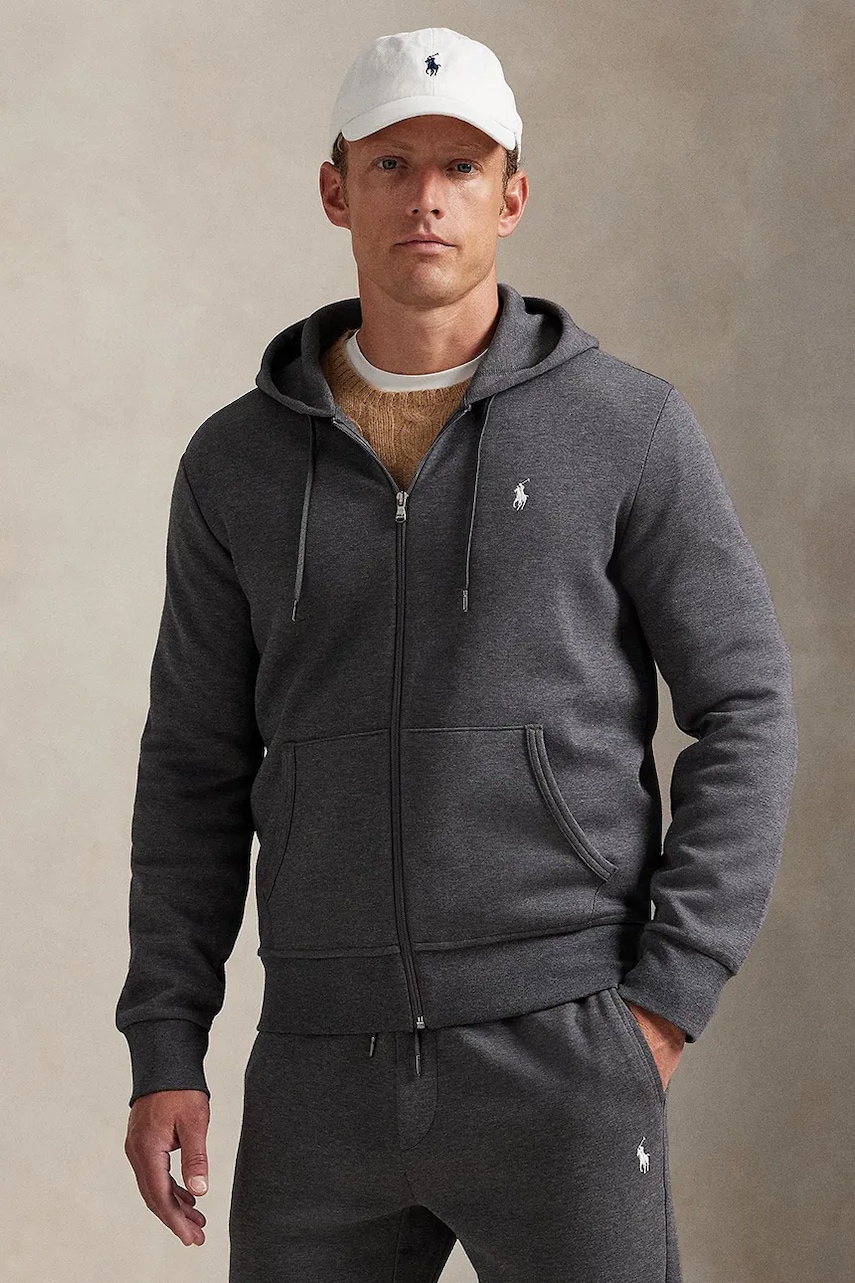 

Суичър Polo Ralph Lauren мъжки в зелено с качулка с изчистен дизайн 710881517, Сив