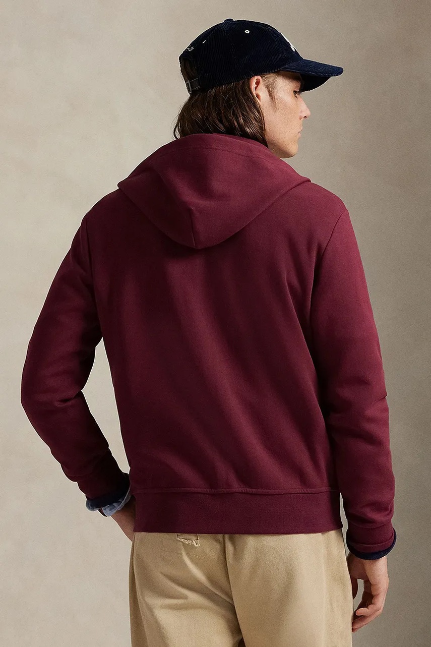 Кофта Polo Ralph Lauren цвет зелёный с капюшоном однотонная 710881517