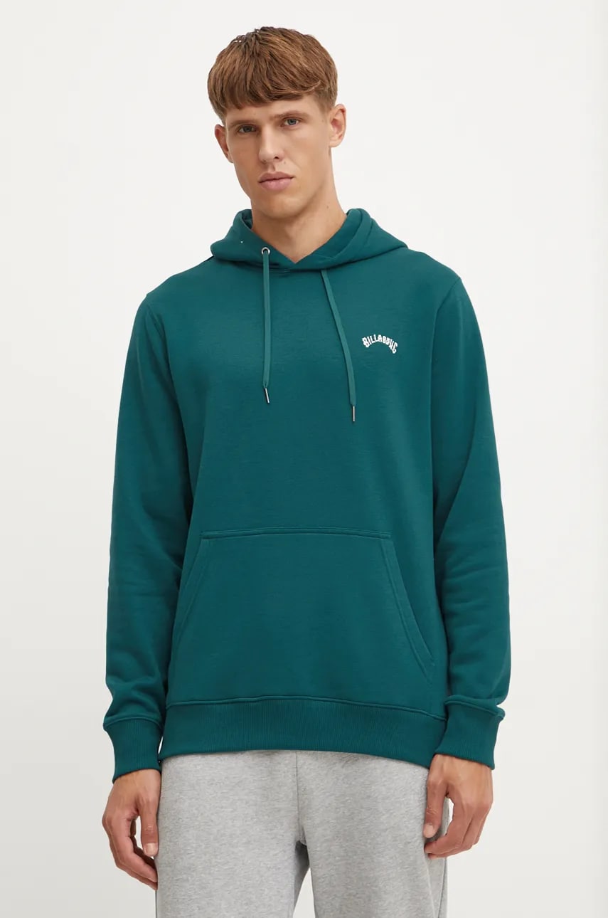 Billabong bluza barbati, culoarea turcoaz, cu glugă, melanj Billabong bluza barbati, culoarea turcoaz, cu glugă, melanj