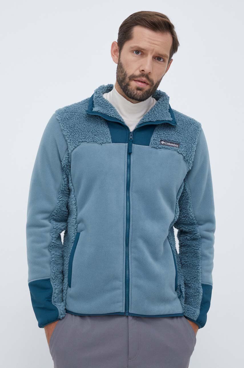 Sportovní mikina Columbia Winter Pass Tech - modrá - Hlavní materiál: 100 % Polyester Provedení
