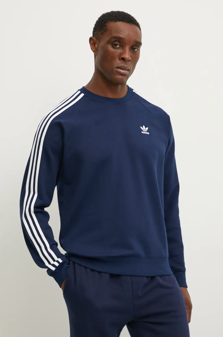 adidas Originals bluza 3-Stripes barbati, culoarea albastru marin, cu imprimeu, IM4515