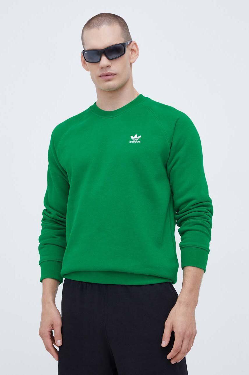 adidas Originals bluza barbati, culoarea verde, neted