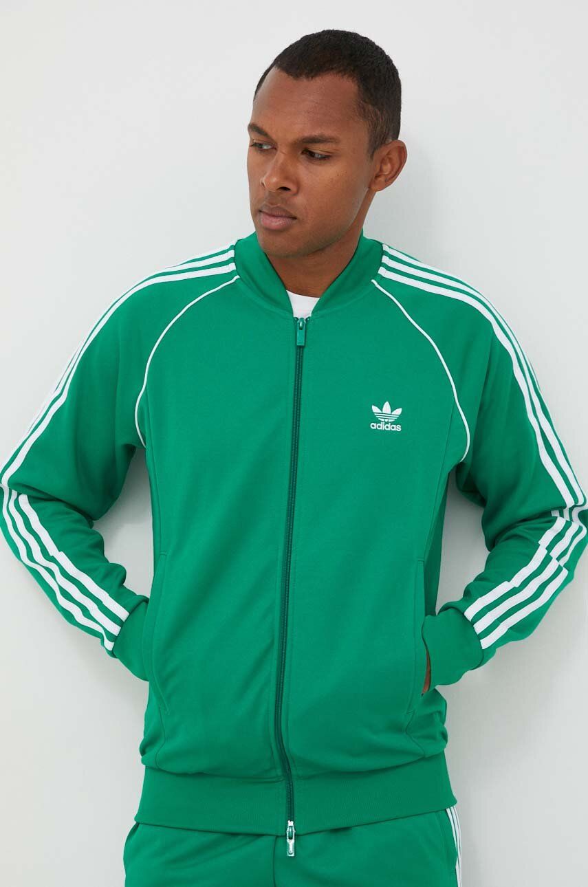 Adidas Originals Bluza Barbati, Culoarea Verde, Cu Imprimeu