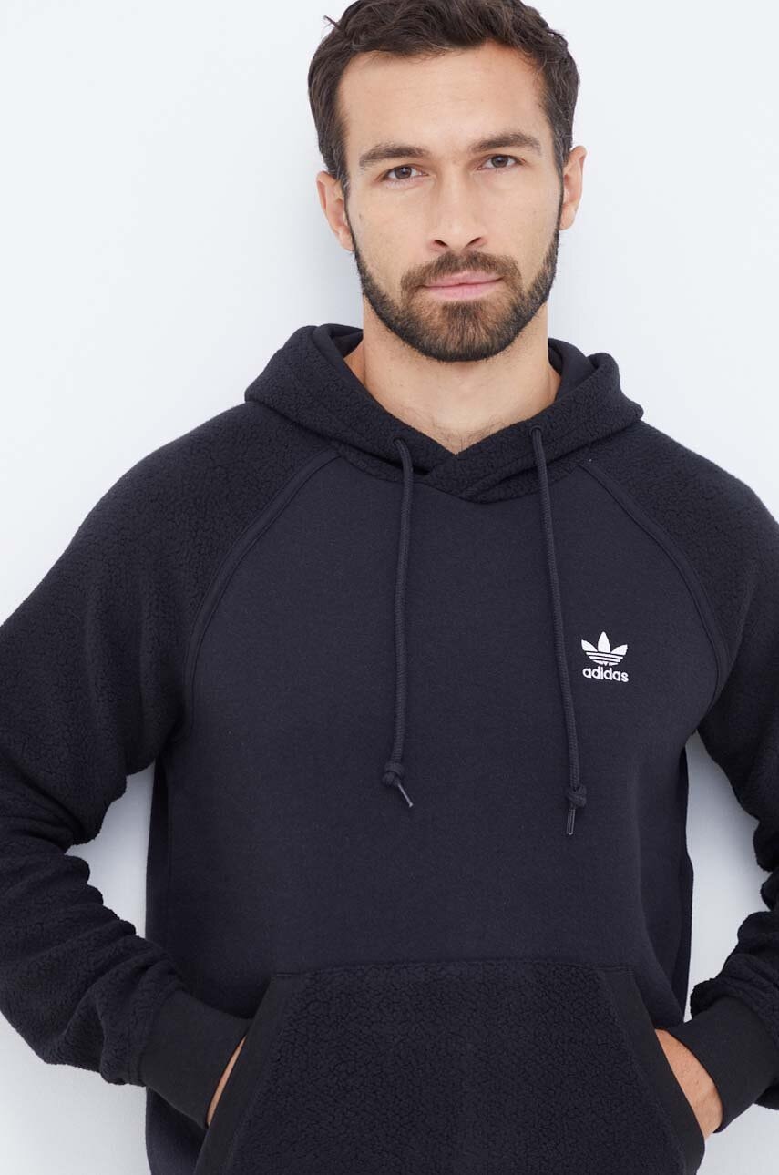 Levně Mikina adidas Originals pánská, černá barva, s kapucí, s aplikací