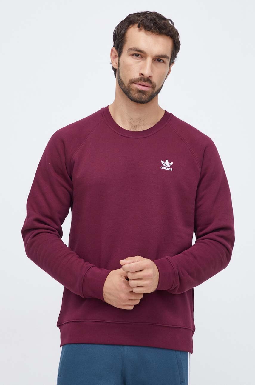

Кофта adidas Originals чоловіча колір бордовий однотонна
