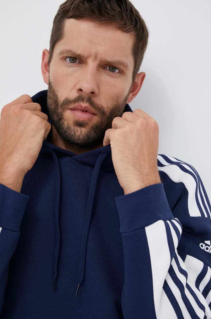 Кофта adidas Performance Squadra 21 колір синій з капюшоном з аплікацією 