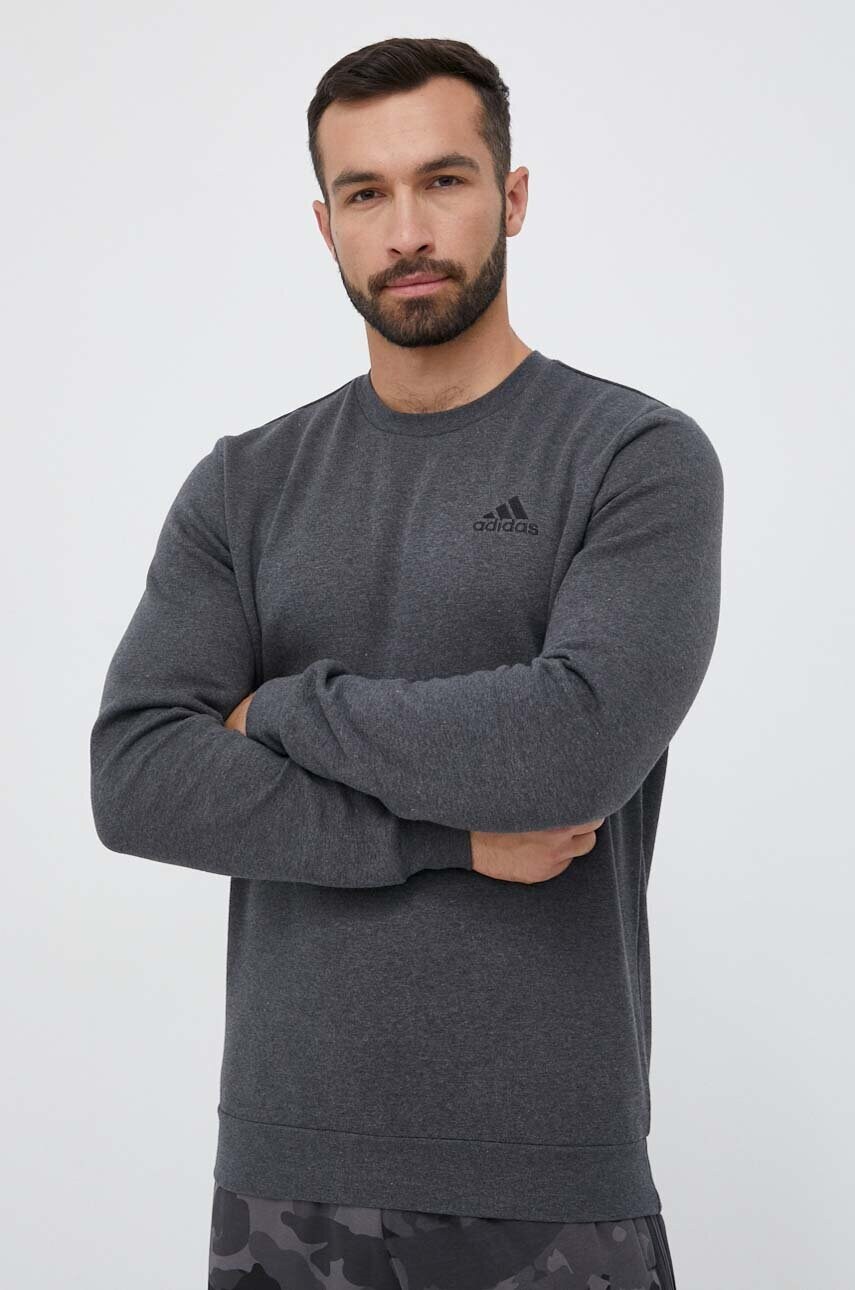 

Кофта adidas мужская цвет серый меланж