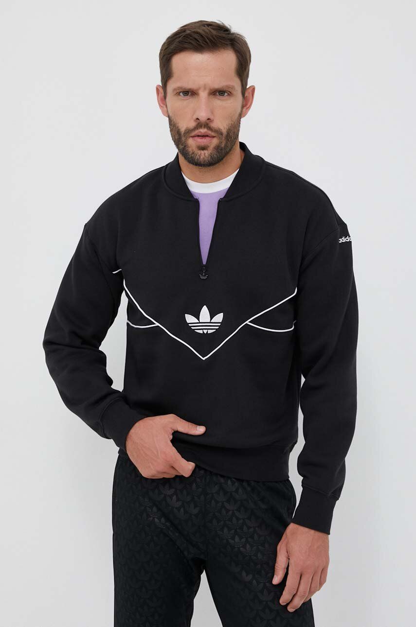 adidas Originals bluză bărbați, culoarea negru, cu imprimeu HR5339