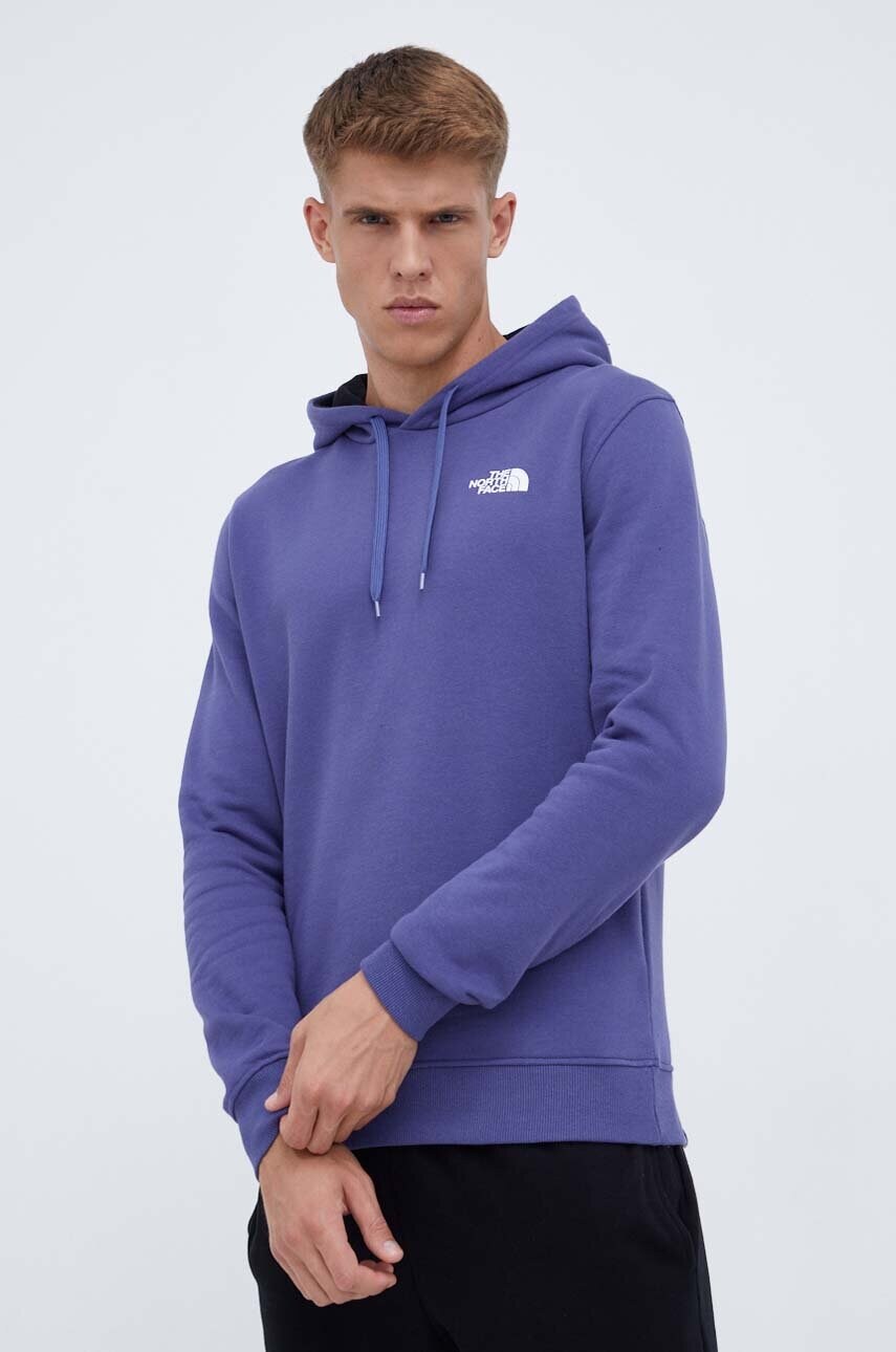 

Хлопковая кофта The North Face мужская с капюшоном однотонная