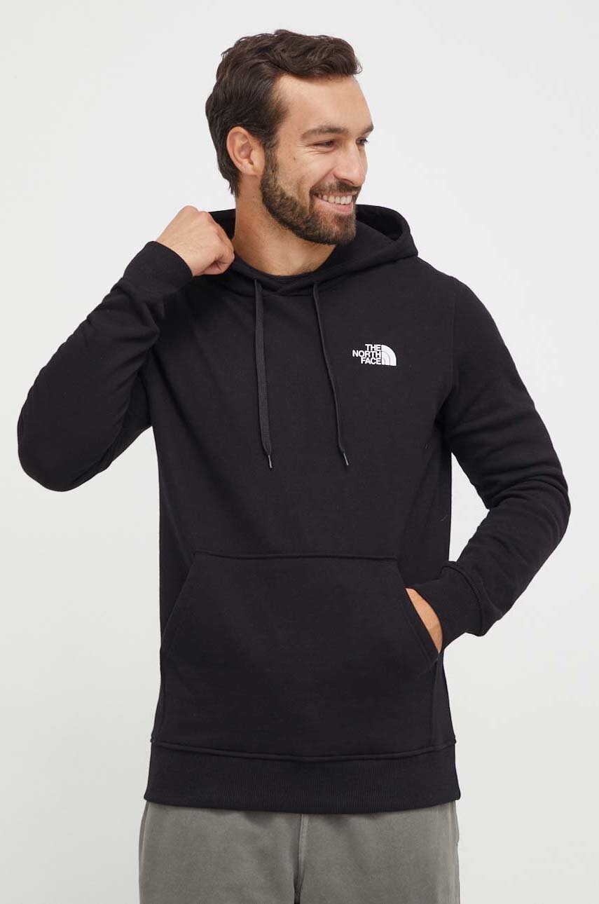 The North Face hanorac de bumbac Simple Dome bărbați, culoarea negru, cu glugă, cu imprimeu NF0A7X1JJK31